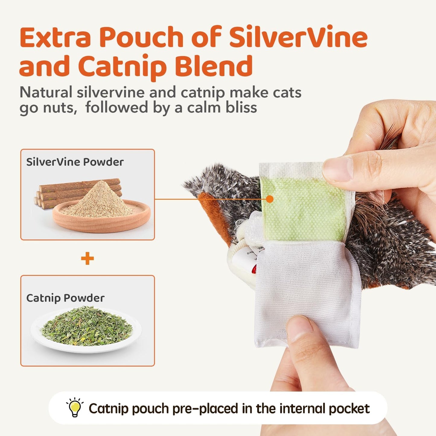 Flapping Sparrow Cat Toy – Interactive Fluttering Bird with Motion Sensor