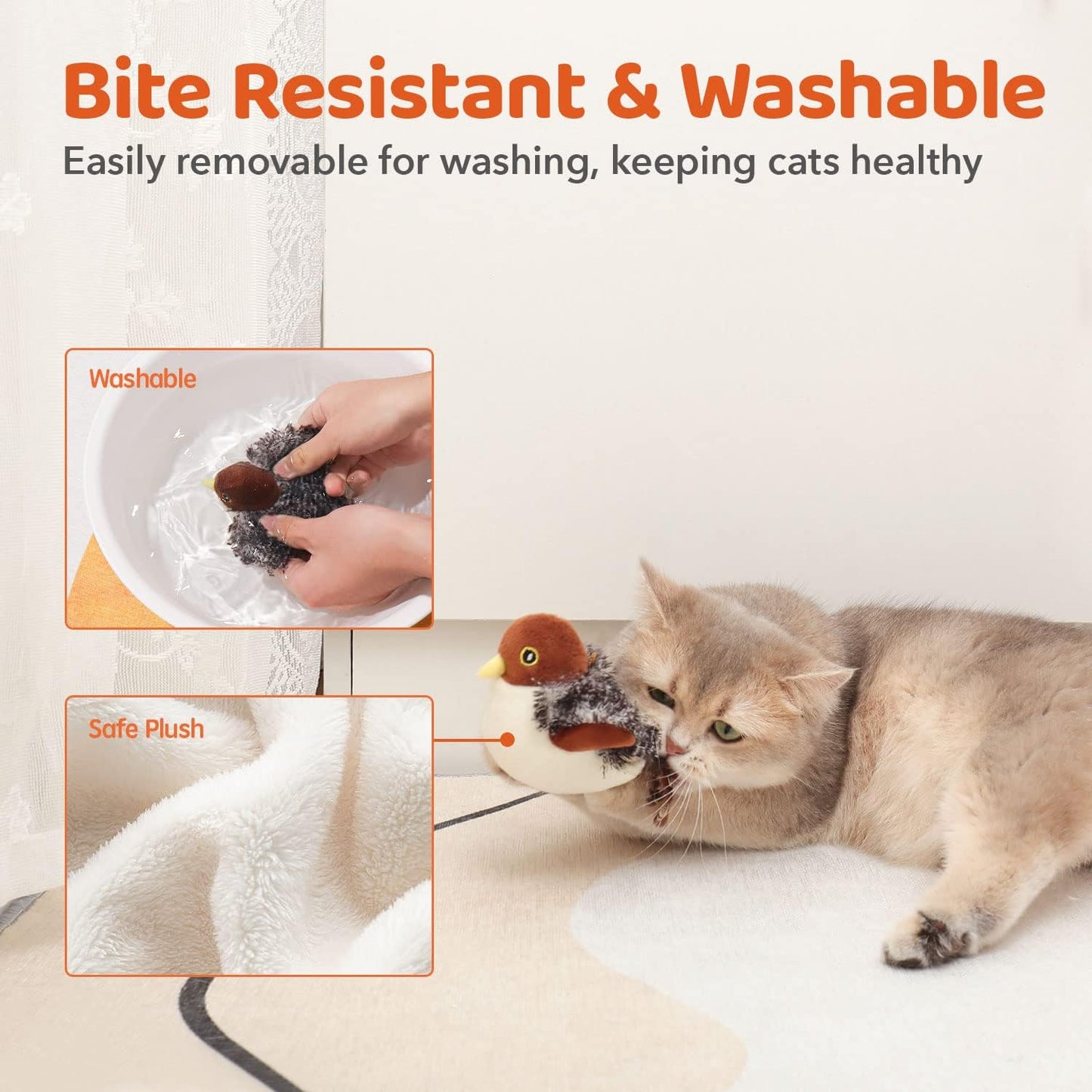 Flapping Sparrow Cat Toy – Interactive Fluttering Bird with Motion Sensor