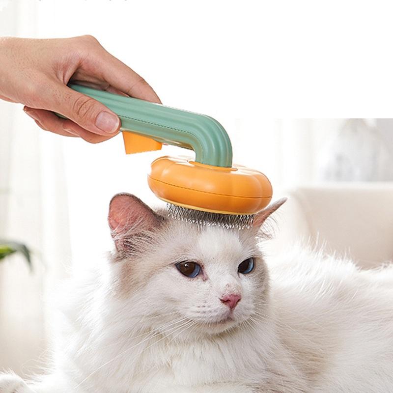 Premium Pumpkin Pet Brush – Remove Shedding Hair in Seconds