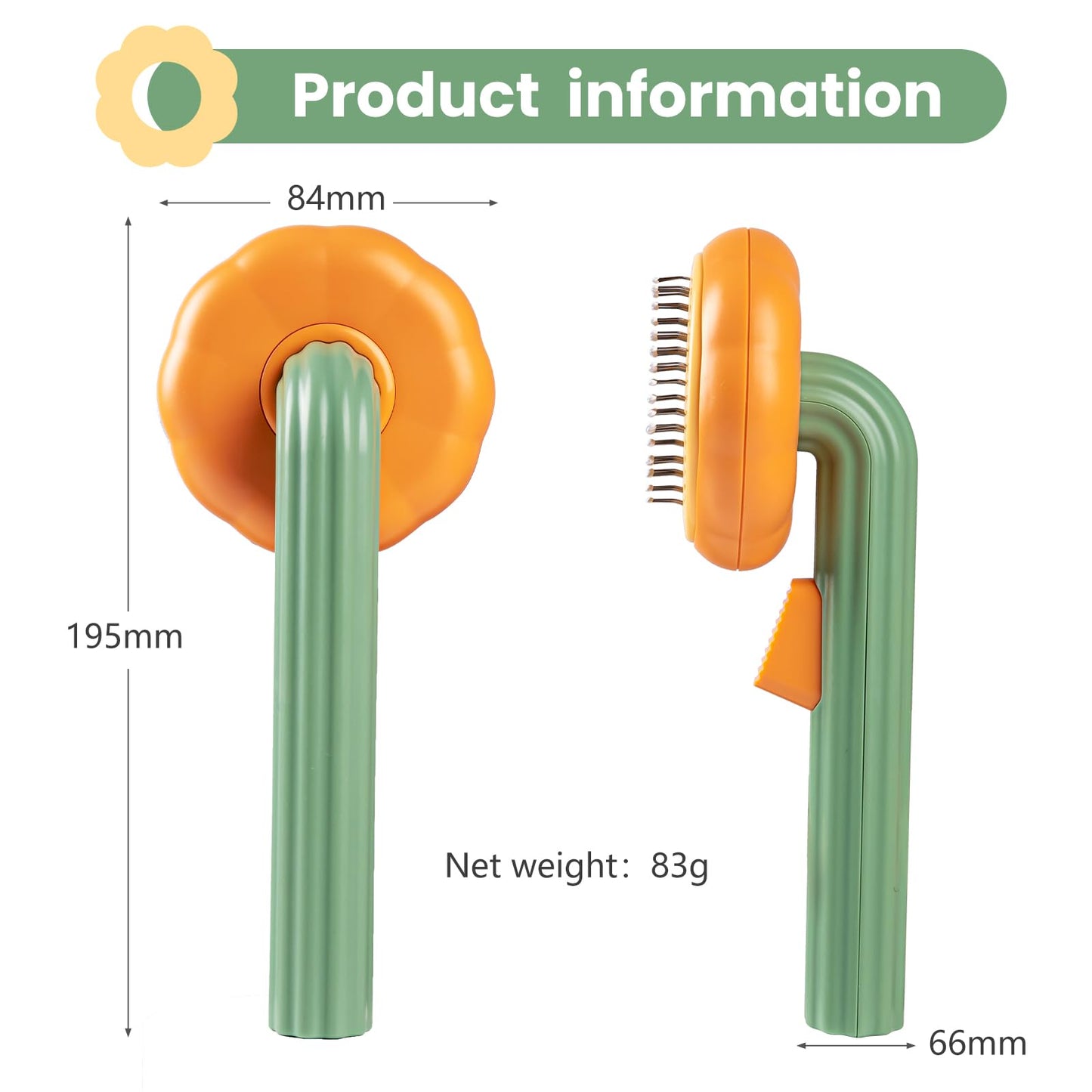 Premium Pumpkin Pet Brush – Remove Shedding Hair in Seconds