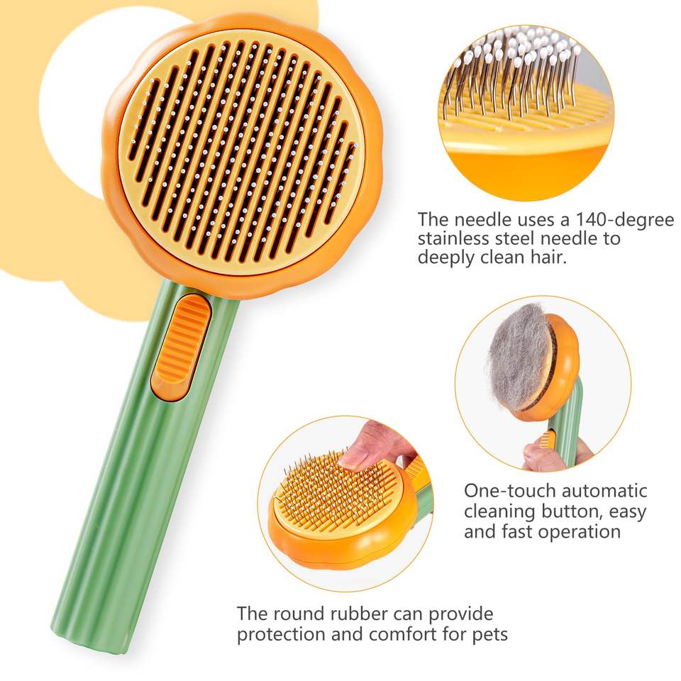 Premium Pumpkin Pet Brush – Remove Shedding Hair in Seconds