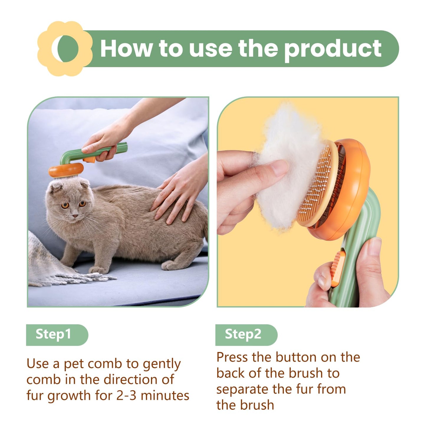 Premium Pumpkin Pet Brush – Remove Shedding Hair in Seconds