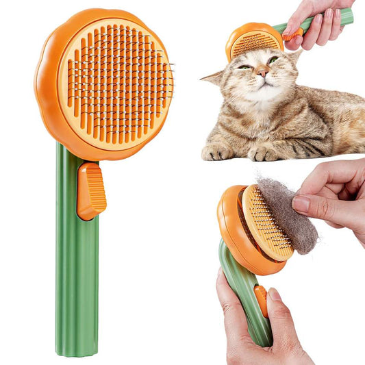 Premium Pumpkin Pet Brush – Remove Shedding Hair in Seconds